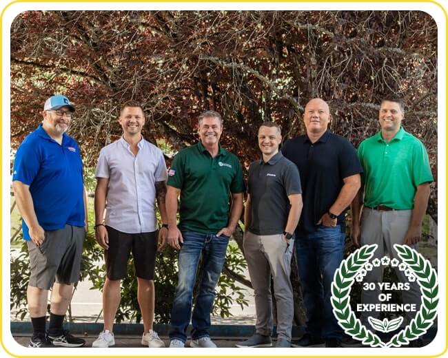 A Team of Advantage Heating and Air Conditioning Crew Poses Outside in Salem, OR